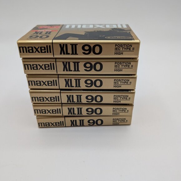 Lot of 6 Maxell XLII 90 High Bias Audio 90 Minutes Cassette - NEW & SEALED - Picture 1 of 4